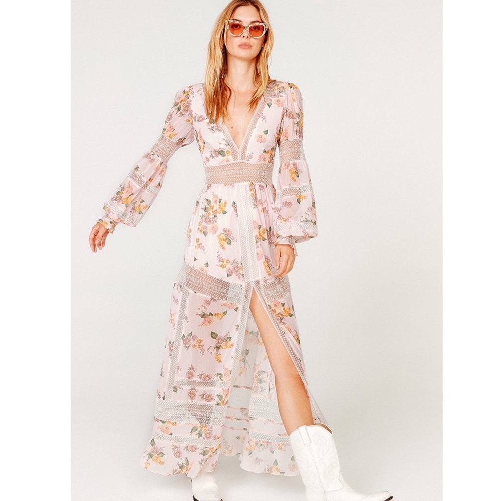 For Love & Lemons Rosa Marie maxi dress - Blush Sz Small Brand New in Box
